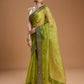 Jyoti Fashion Women's Green Organza Sequins Embroidered Designer Saree with Blouse | Swadesiicart