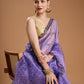 Jyoti Fashion Women's Purple Organza Sequins Embroidered Designer Saree with Blouse | Swadesiicart