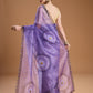 Jyoti Fashion Women's Purple Organza Sequins Embroidered Designer Saree with Blouse | Swadesiicart