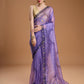 Jyoti Fashion Women's Purple Organza Sequins Embroidered Designer Saree with Blouse | Swadesiicart