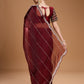 Jyoti Fashion Women's Brown Jimmy Choo Sequins Embroidered Designer Saree with Blouse | Swadesiicart