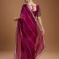Jyoti Fashion Women's Wine Jimmy Choo Sequins Embroidered Designer Saree with Blouse | Swadesiicart