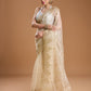 Jyoti Fashion Women's Cream Net Sequins Embroidered Designer Saree with Blouse | Swadesiicart