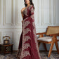 Jyoti Fashion Women's Maroon Rangoli Silk Embroidered Designer Saree with Blouse | Swadesiicart