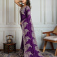 Jyoti Fashion Women's Purple Rangoli Silk Embroidered Designer Saree with Blouse | Swadesiicart