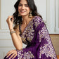 Jyoti Fashion Women's Purple Rangoli Silk Embroidered Designer Saree with Blouse | Swadesiicart