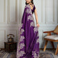 Jyoti Fashion Women's Purple Rangoli Silk Embroidered Designer Saree with Blouse | Swadesiicart