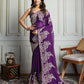 Jyoti Fashion Women's Purple Rangoli Silk Embroidered Designer Saree with Blouse | Swadesiicart