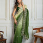 Jyoti Fashion Women's Green Soft Crush Embroidered Designer Saree with Blouse | Swadesiicart