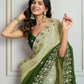 Jyoti Fashion Women's Green Soft Crush Embroidered Designer Saree with Blouse | Swadesiicart