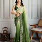 Jyoti Fashion Women's Green Soft Crush Embroidered Designer Saree with Blouse | Swadesiicart