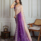 Jyoti Fashion Women's Purple Soft Crush Embroidered Designer Saree with Blouse | Swadesiicart