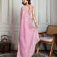 Jyoti Fashion Women's Pink Semi Georgette Embroidered Designer Saree with Blouse | Swadesiicart
