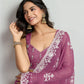 Jyoti Fashion Women's Onion Semi Georgette Embroidered Designer Saree with Blouse | Swadesiicart
