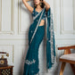 Jyoti Fashion Women's Morpich Semi Georgette Embroidered Designer Saree with Blouse | Swadesiicart