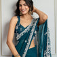 Jyoti Fashion Women's Morpich Semi Georgette Embroidered Designer Saree with Blouse | Swadesiicart