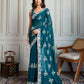 Jyoti Fashion Women's Morpich Semi Georgette Embroidered Designer Saree with Blouse | Swadesiicart