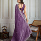 Jyoti Fashion Women's Purple Gold Crush Embroidered Designer Saree with Blouse | Swadesiicart