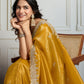 Jyoti Fashion Women's Yellow Satin Silk Embroidered Designer Saree with Blouse | Swadesiicart
