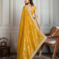 Jyoti Fashion Women's Yellow Satin Silk Embroidered Designer Saree with Blouse | Swadesiicart