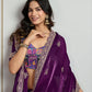 Jyoti Fashion Women's Purple Jimmy Choo Embroidered Designer Saree with Blouse | Swadesiicart