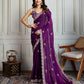 Jyoti Fashion Women's Purple Jimmy Choo Embroidered Designer Saree with Blouse | Swadesiicart
