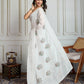 Jyoti Fashion Women's White Crush Organza Sequins Designer Saree with Blouse | Swadesiicart