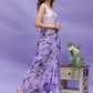 Jyoti Fashion Women's Purple Digital Print with Sequence Lace work Chinon Saree with Blouse | Swadesiicart