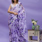 Jyoti Fashion Women's Purple Digital Print with Sequence Lace work Chinon Saree with Blouse | Swadesiicart