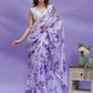 Jyoti Fashion Women's Purple Digital Print with Sequence Lace work Chinon Saree with Blouse | Swadesiicart