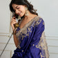 Jyoti Fashion Women's Blue Jimmy Choo Silk Embroidered Designer Saree with Blouse | Swadesiicart