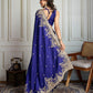 Jyoti Fashion Women's Blue Jimmy Choo Silk Embroidered Designer Saree with Blouse | Swadesiicart