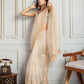 Jyoti Fashion Women's Cream Organza Embroidered Designer Saree with Blouse | Swadesiicart
