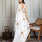 Jyoti Fashion Women's White Georgette Embroidered Designer Saree with Blouse | Swadesiicart