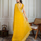 Jyoti Fashion Women's Yellow Gold Crush Silk Embroidered Designer Saree with Blouse | Swadesiicart