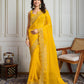 Jyoti Fashion Women's Yellow Gold Crush Silk Embroidered Designer Saree with Blouse | Swadesiicart