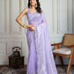Jyoti Fashion Women's Lavender Art Silk Embroidered Designer Saree with Blouse | Swadesiicart