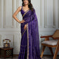 Jyoti Fashion Women's Purple Jimmy Choo Sequins Designer Saree with Blouse | Swadesiicart