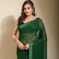 Jyoti Fashion Women's Green Sequence Embroidery Georgette Saree with Blouse | Swadesiicart