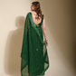 Jyoti Fashion Women's Green Sequence Embroidery Georgette Saree with Blouse | Swadesiicart