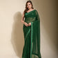 Jyoti Fashion Women's Green Sequence Embroidery Georgette Saree with Blouse | Swadesiicart