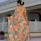 Jyoti Fashion Women's Multicolor Chinon Digital Print with Mirror Saree with Blouse | Swadesiicart
