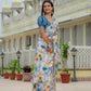 Jyoti Fashion Women's Multicolor Chinon Digital Print with Mirror Saree with Blouse | Swadesiicart