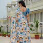 Jyoti Fashion Women's Multicolor Chinon Digital Print with Mirror Saree with Blouse | Swadesiicart