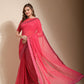 Jyoti Fashion Women's Pink Sequence Embroidery Georgette Saree with Blouse | Swadesiicart