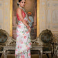 Jyoti Fashion Women's White Chinon Digital Print with Mirror Saree with Blouse | Swadesiicart