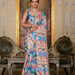 Jyoti Fashion Women's Multicolor Chinon Digital Print with Mirror Saree with Blouse | Swadesiicart