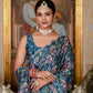 Jyoti Fashion Women's Morpich Chinon Digital Print with Mirror Saree with Blouse | Swadesiicart