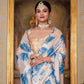 Jyoti Fashion Women's Blue Chinon Digital Print with Mirror Saree with Blouse | Swadesiicart