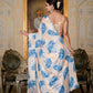 Jyoti Fashion Women's Blue Chinon Digital Print with Mirror Saree with Blouse | Swadesiicart